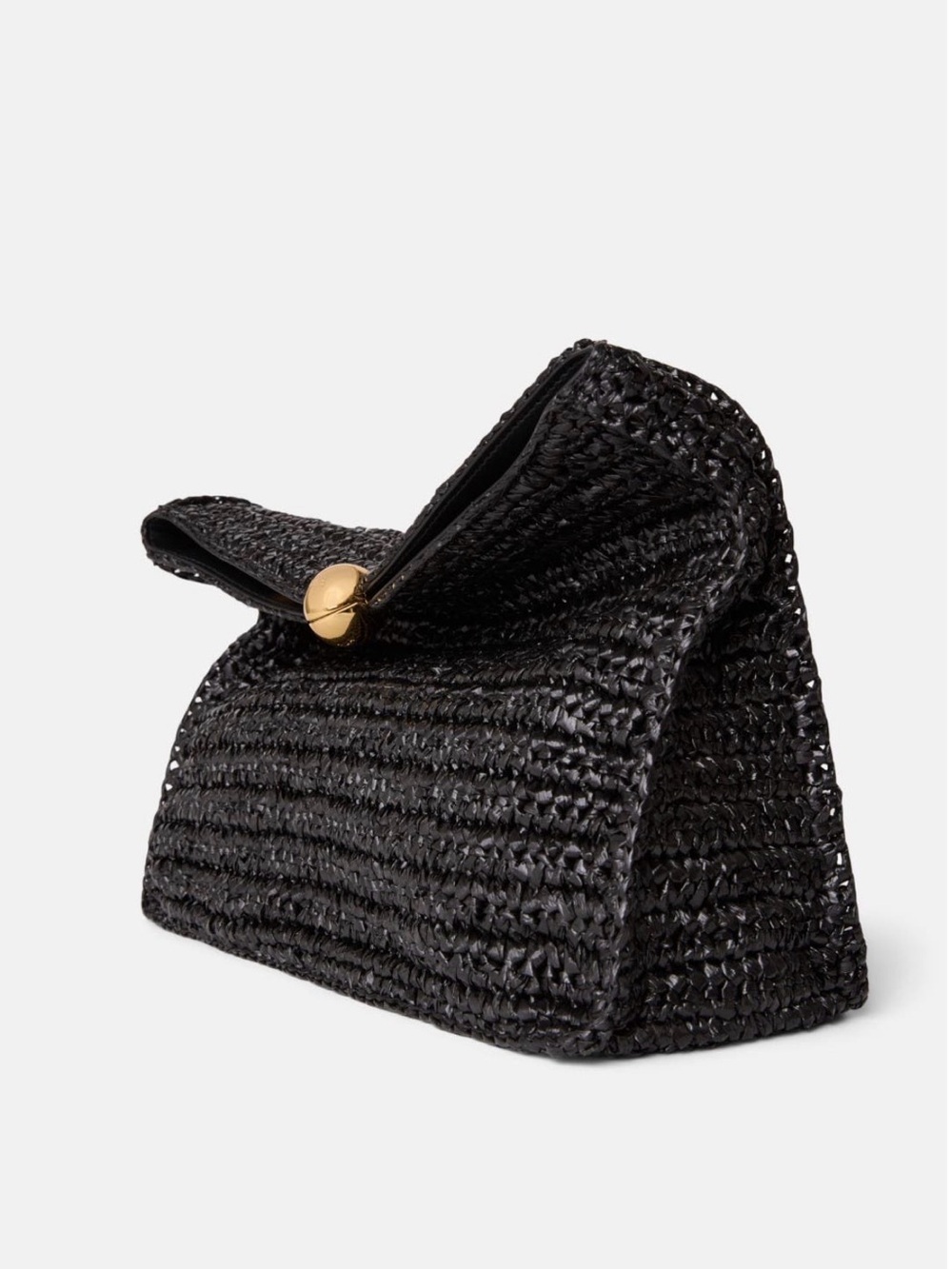 Furla Sfera Soft Clutch Black With Gold Closure